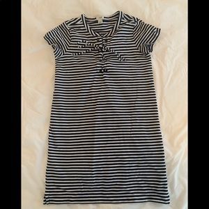 J. Crew Factory Nautical Striped Lace-Up Dress